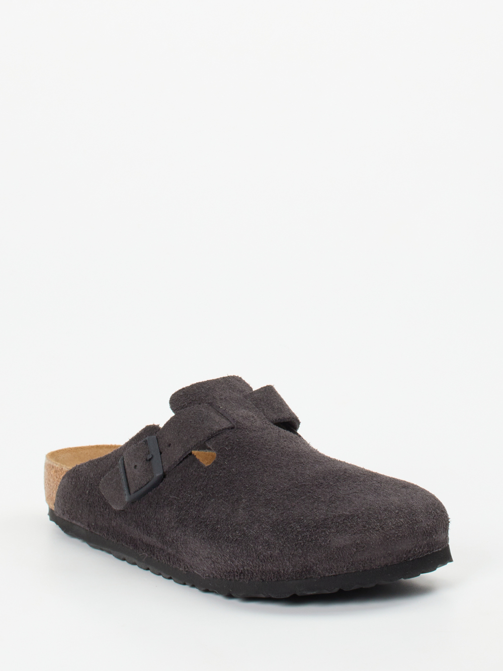 Birkenstock – Clogs aus Veloursleder in Anthrazit