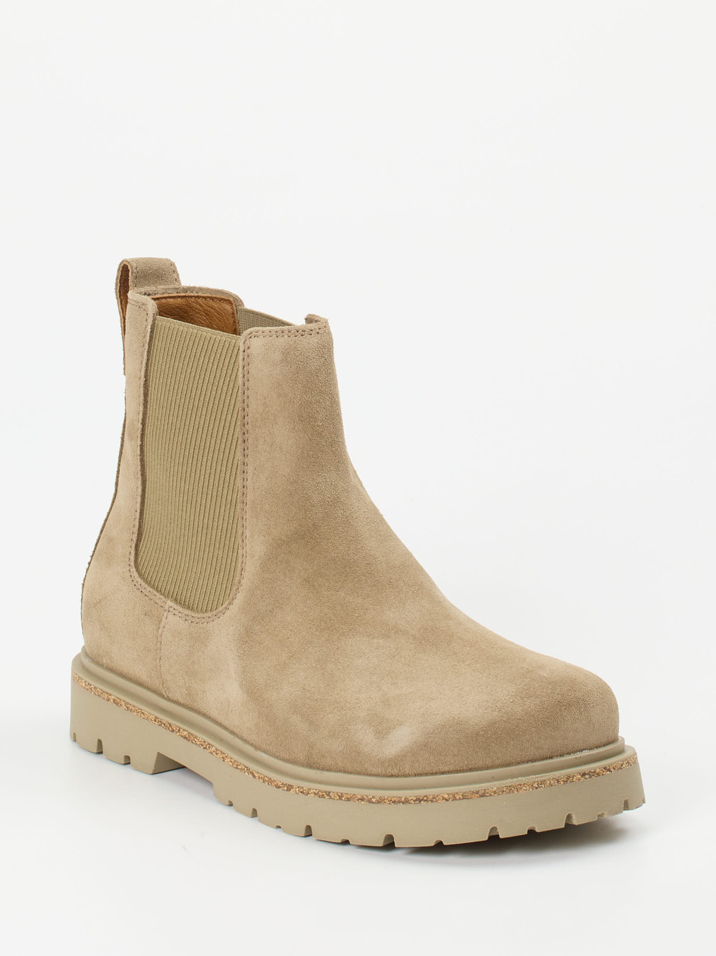 Birkenstock – Chelsea Boots aus Veloursleder beigebraun