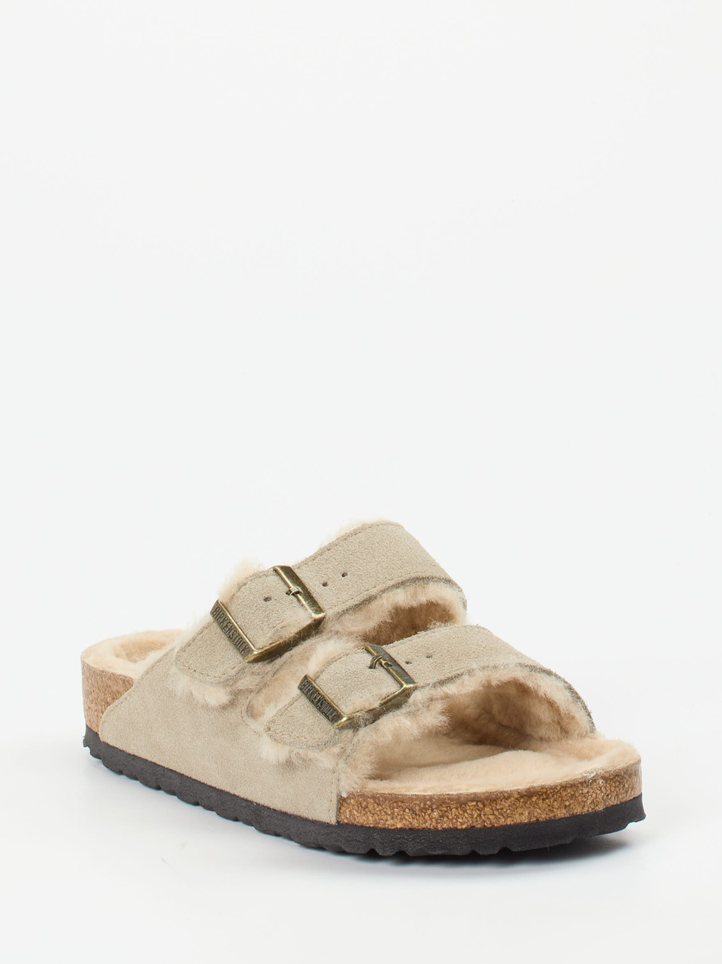 Birkenstock – Pantolette aus Veloursleder sandbeige
