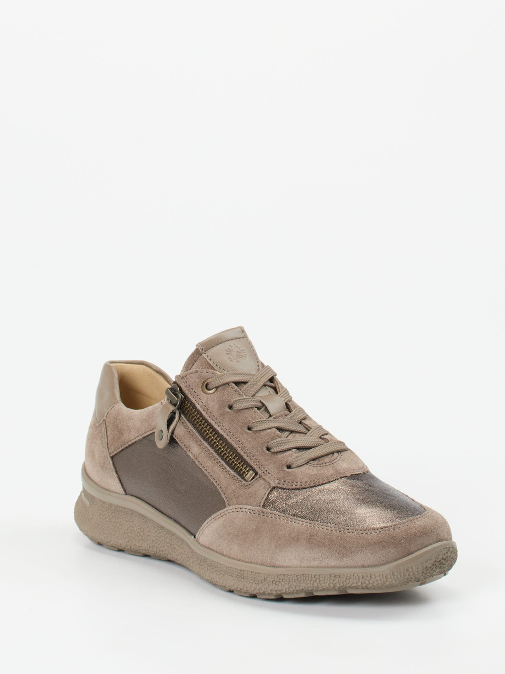 Hartjes – Komfortsneaker aus Veloursleder Taupe