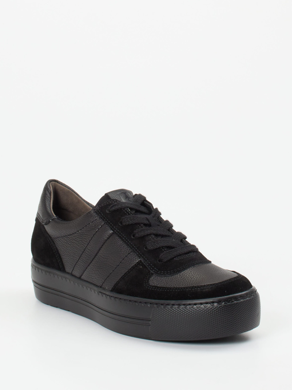 Paul Green – Sneaker aus Velour/Leder Schwarz