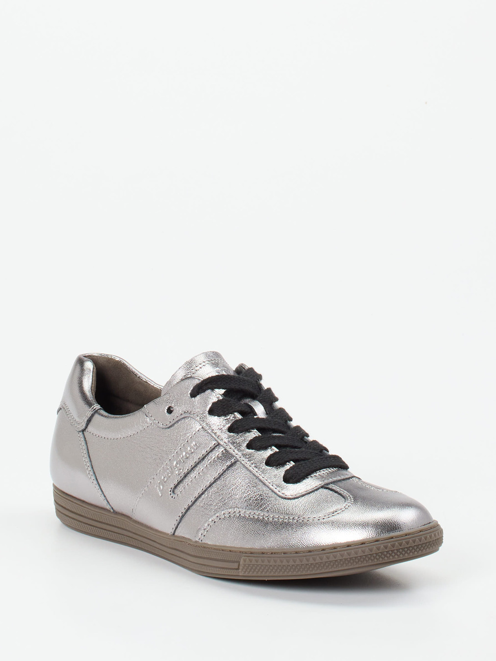 Paul Green – Sneaker aus Metallicleder silberfarben
