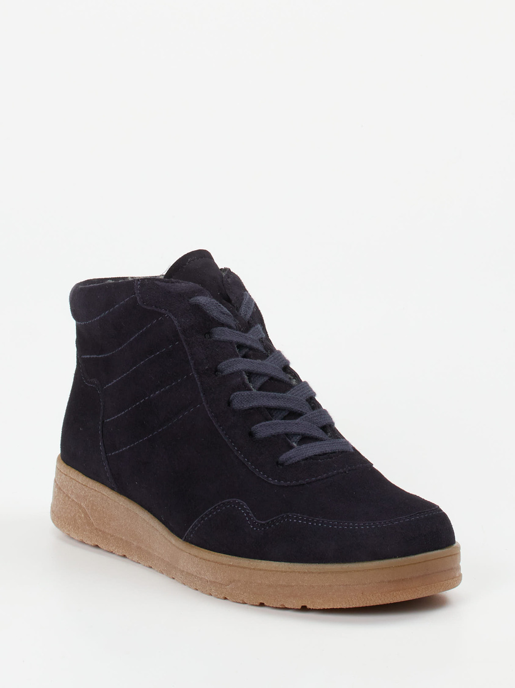 Semler – Sneaker-Boots aus Veloursleder Dunkelblau