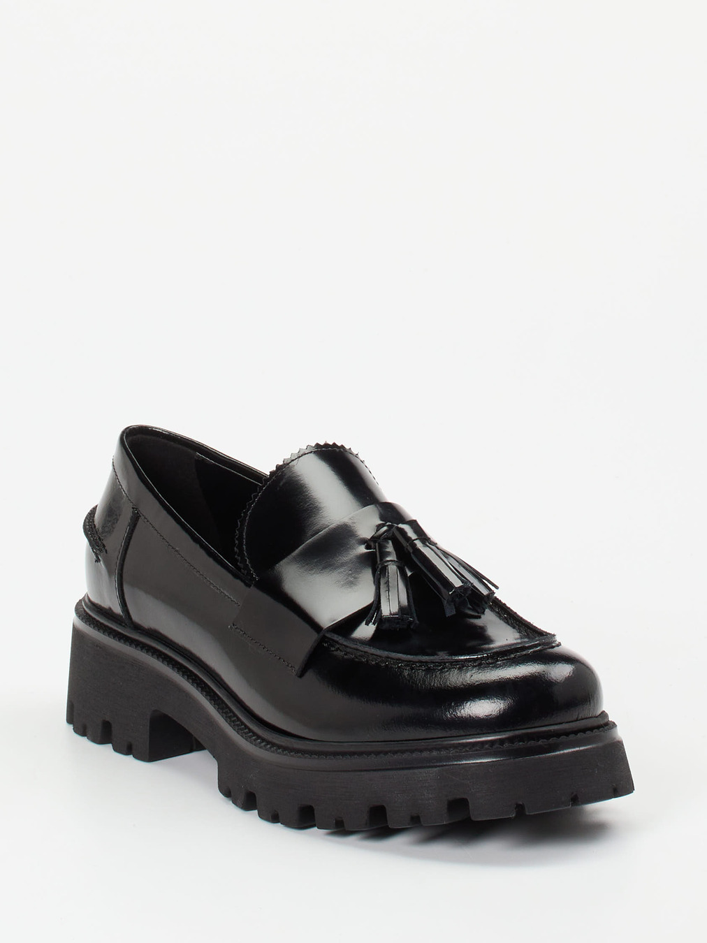 Konstantin Starke – Tassel Loafer aus Hochglanzleder Schwarz