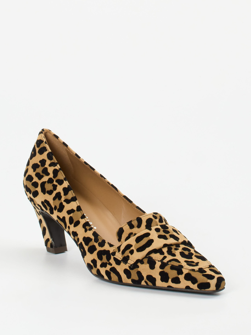 Andrea Puccini – Loafer-Pumps aus Veloursleder Leo-Print