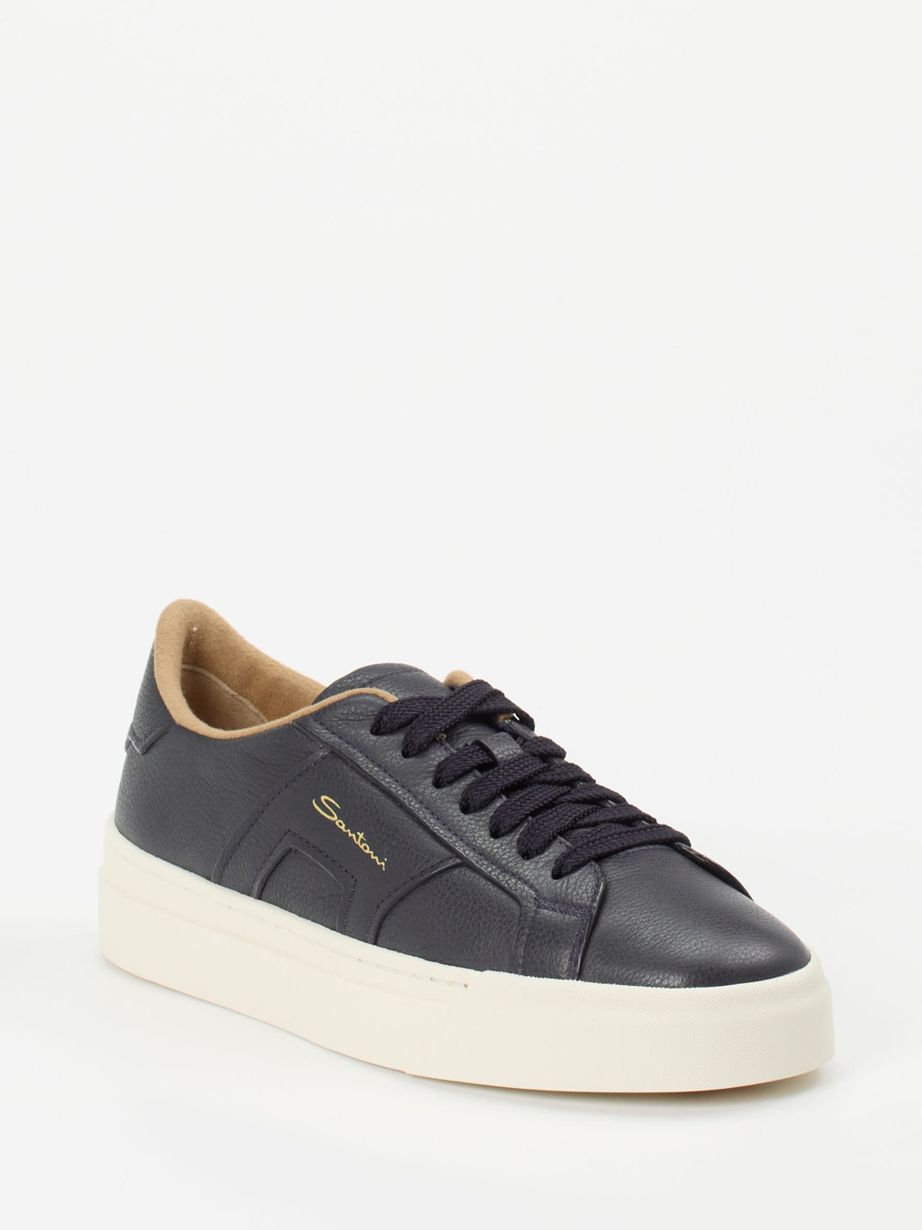 Santoni – Sneaker aus Lammleder Dunkelblau