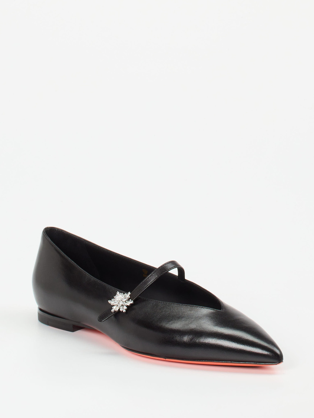 Santoni – Spangenpumps aus Lammleder Schwarz