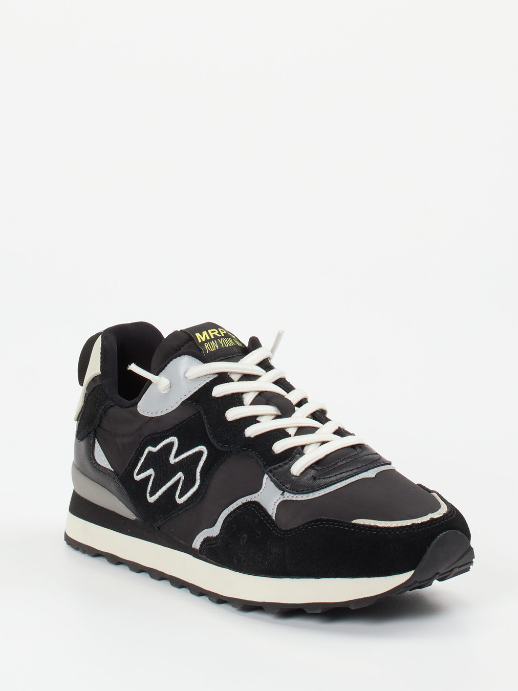 New Balance – Sneaker aus Veloursleder und Nylon schwarz