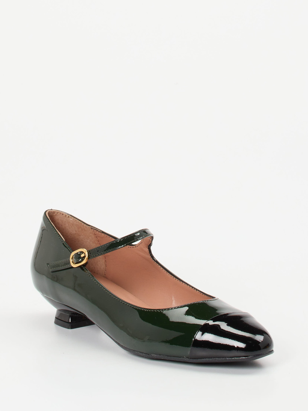 Konstantin Starke – Mary Janes aus Lackleder dunkelgrün