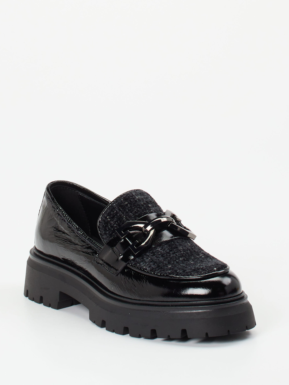 Andrea Puccini – Chunky-Loafer aus Lackleder Schwarz