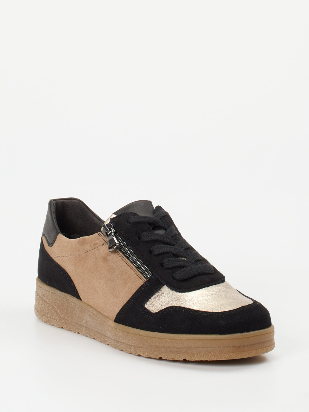 Semler – Sneaker aus Veloursleder cognacfarben