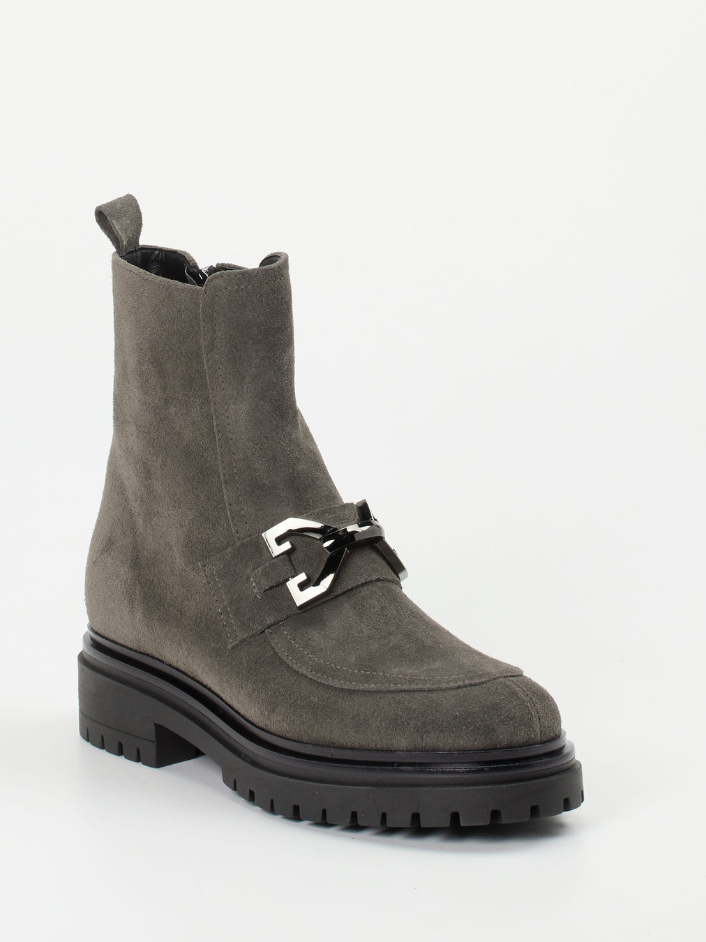 Andrea Puccini – Stiefelette aus Veloursleder steingrau