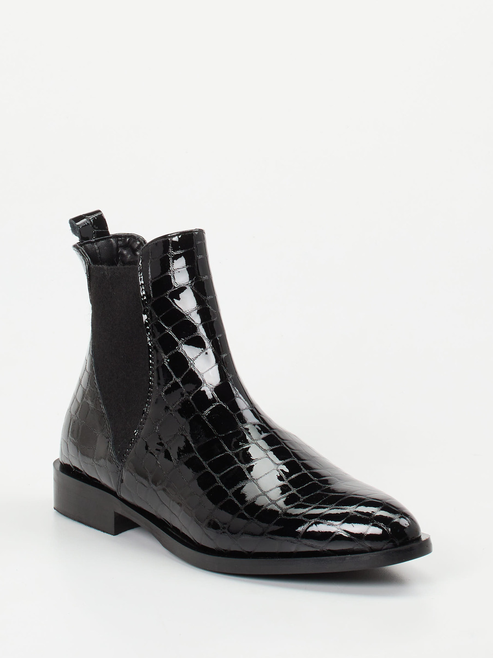 Andrea Puccini – Chelsea Boots aus Lackleder Schwarz