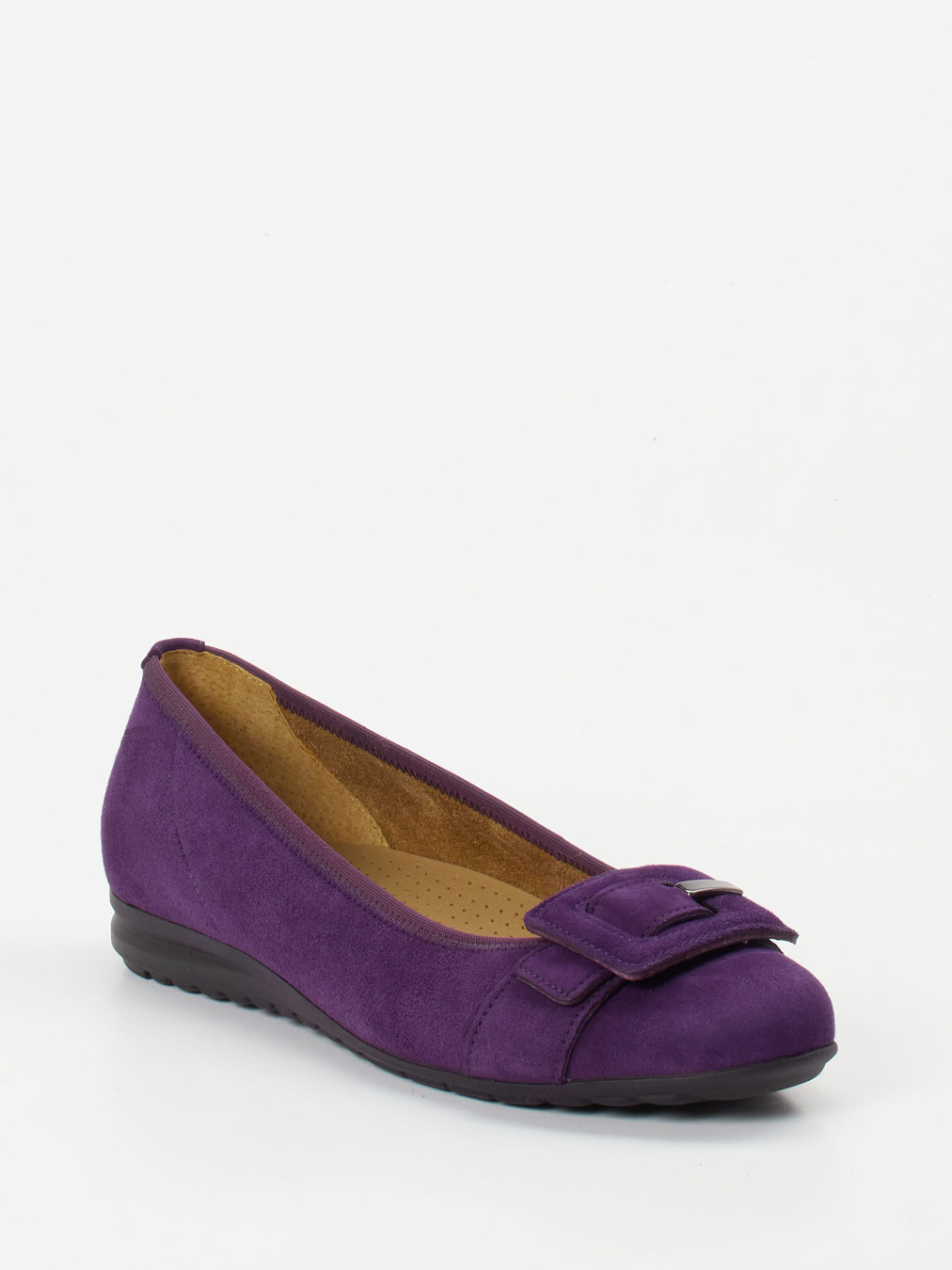 Gabor Comfort – Komfort-Ballerina aus Veloursleder violett
