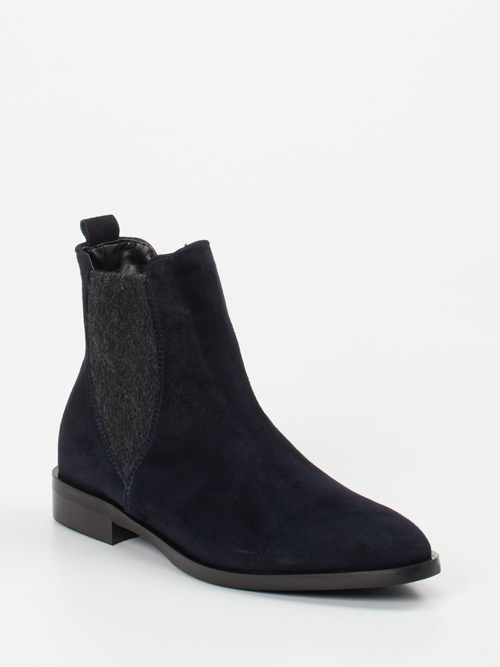 Andrea Puccini – Chelsea Boots aus Veloursleder dunkelblau