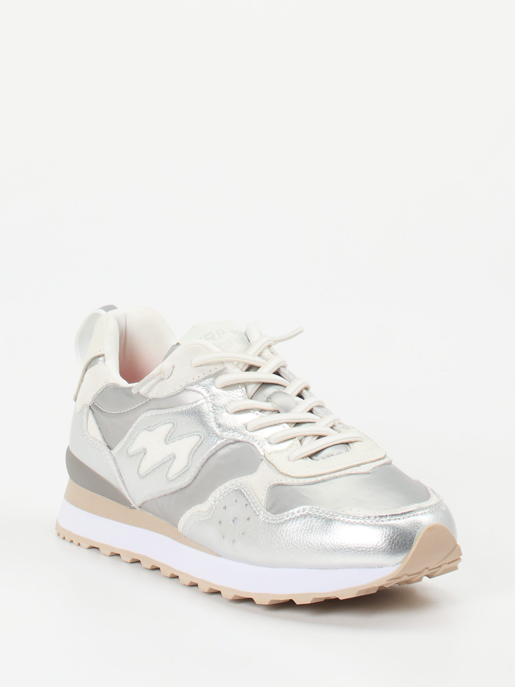 MRP – Retro-Sneaker aus Metallic Synthetikleder silber