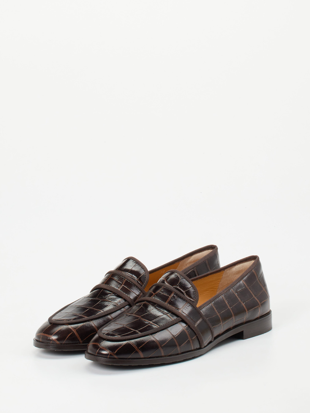 Truman's – Loafer aus geprägtem Leder Dunkelbraun