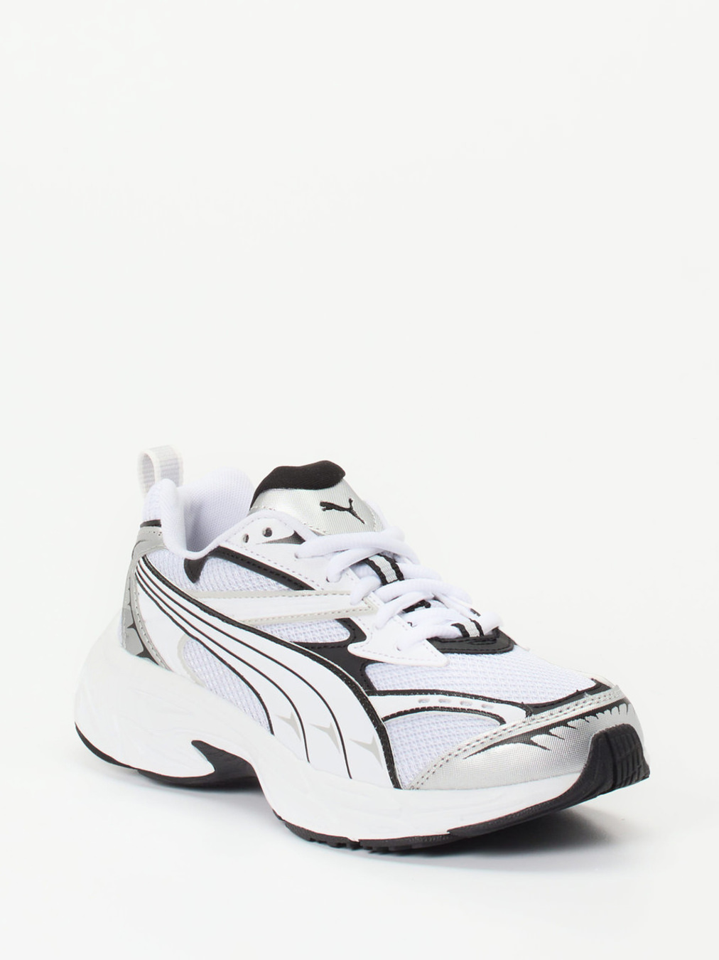 Puma – Sneaker aus Textil in Weiß & Silber