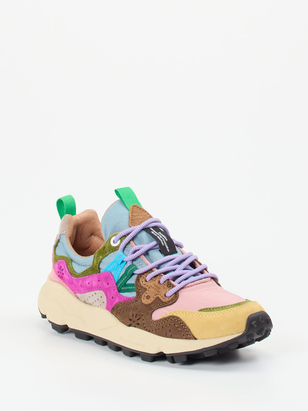 Flower Mountain – Sneaker aus Veloursleder und Textil multicolor