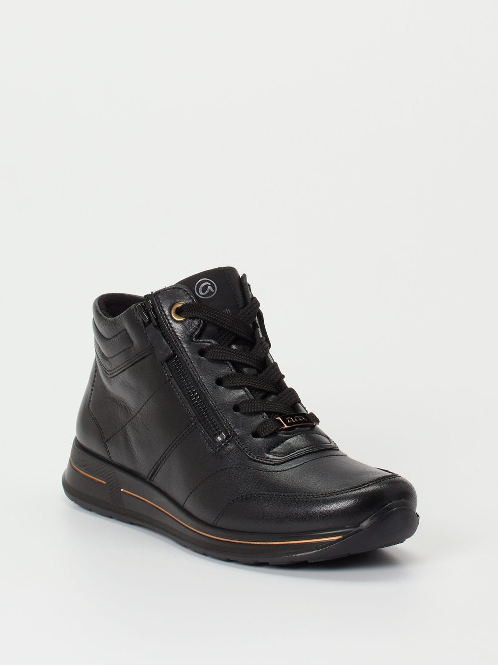 Ara – Schnürstiefelette aus Kalbleder Schwarz