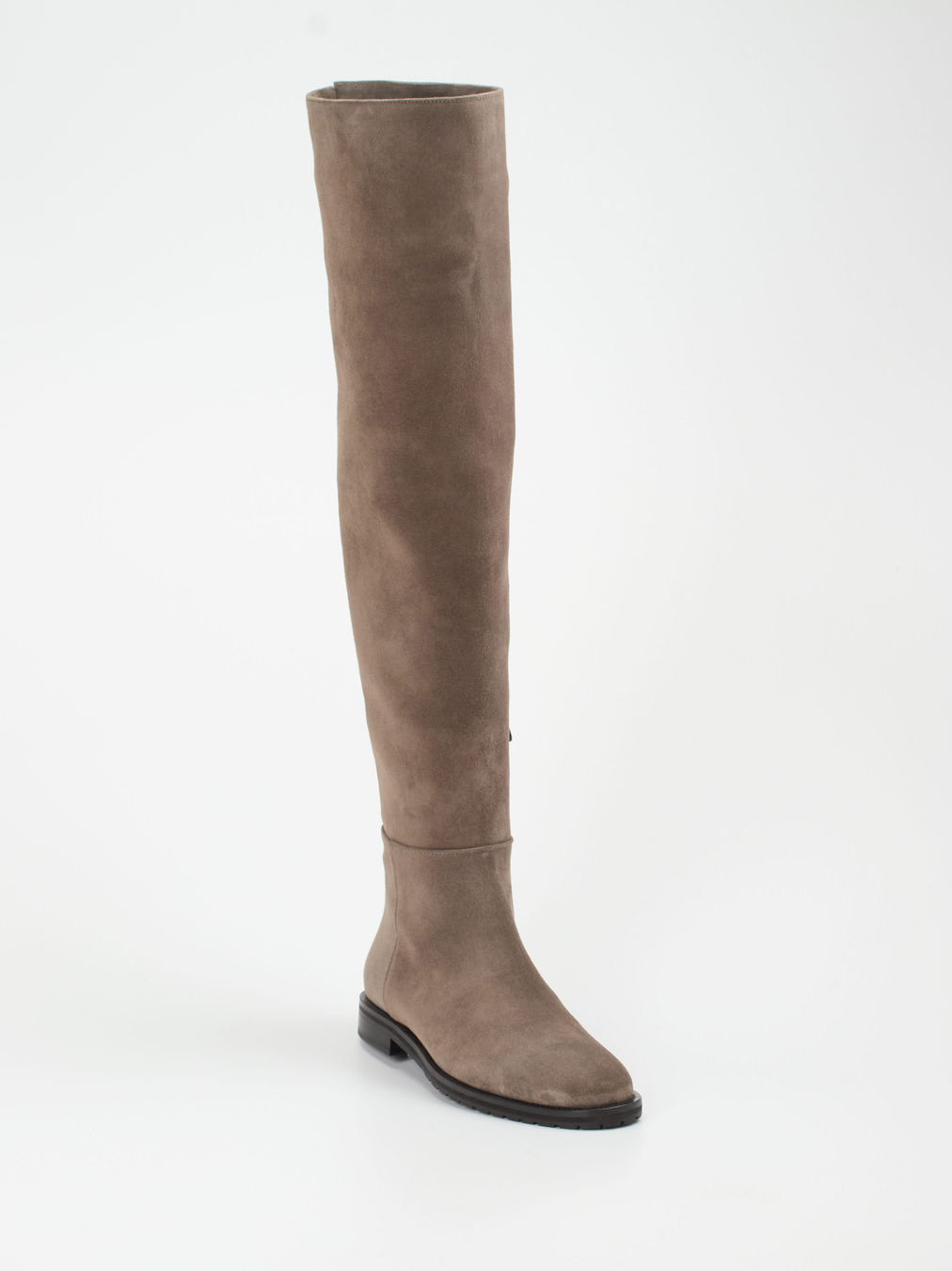 Konstantin Starke – Overknee-Stiefel aus Veloursleder taupe