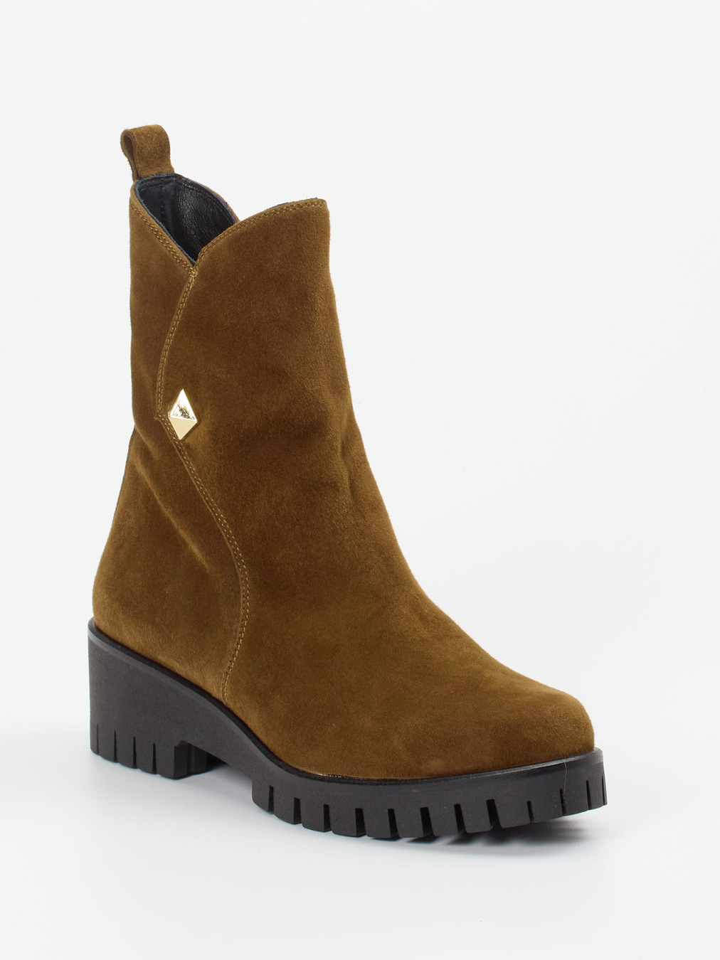 Donna Carolina – Ankle Boots aus Veloursleder Braun