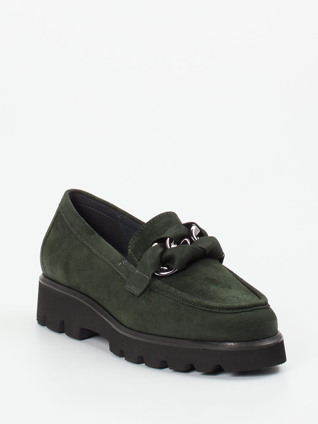 Sioux – Chunky-Slipper aus Veloursleder Tannengrün