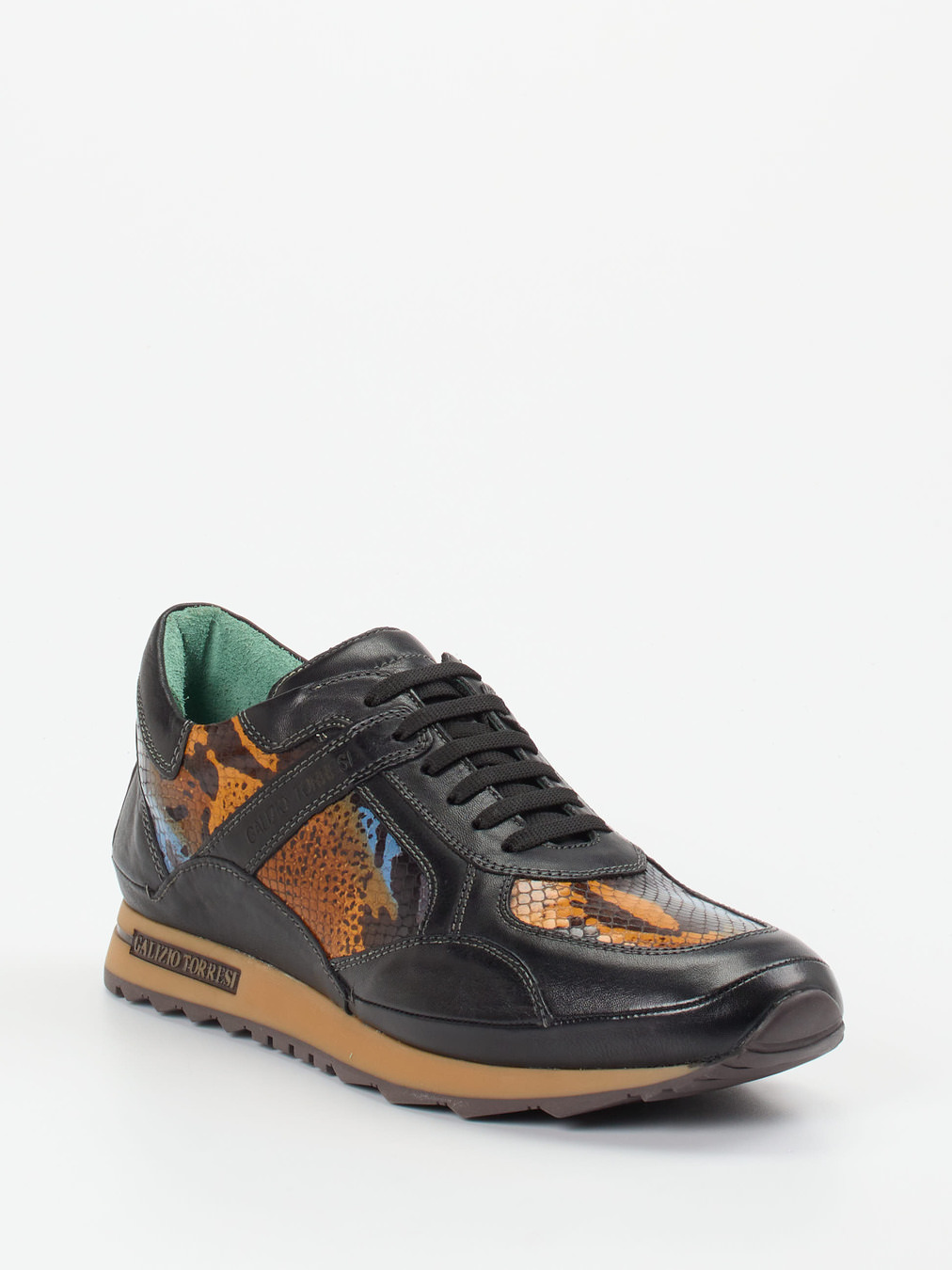 Galizio Torresi – Sneaker aus geprägtem Leder Schwarz