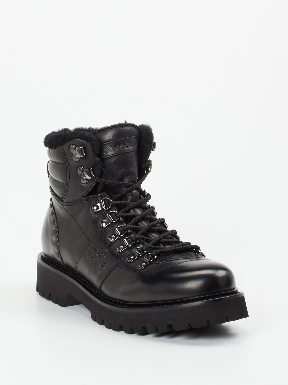 La Martina – Schnürboots aus Kalbleder schwarz