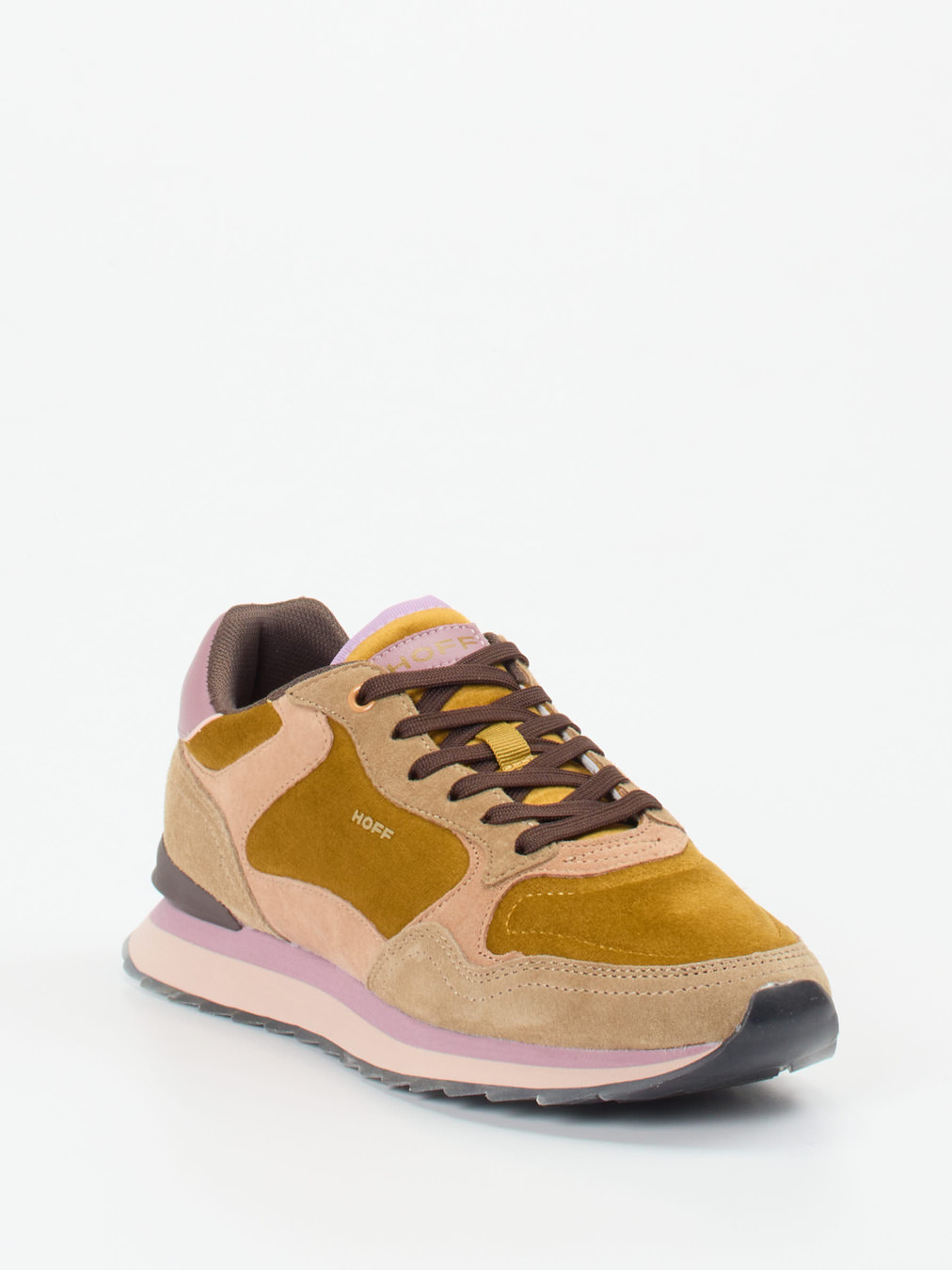 The Hoff Brand – Sneaker aus Veloursleder und Textil Senfgelb