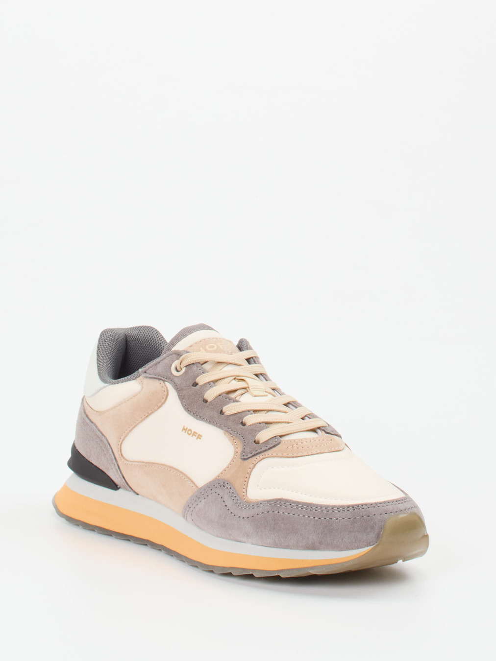 THE HOFF BRAND – Retro-Sneaker aus Velour/Textil creme