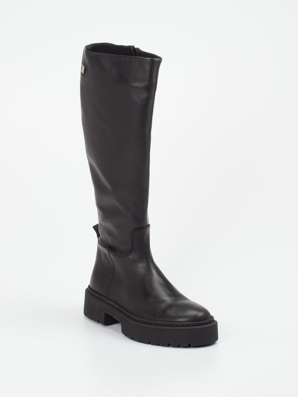 Steve Madden – Kniehohe Stiefel aus Glattleder Schwarz