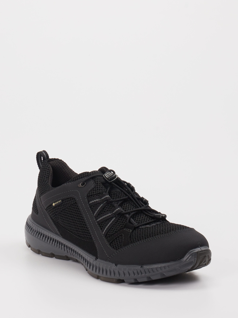 Ecco – Outdoor-Sneaker aus Mesh und Synthetik schwarz