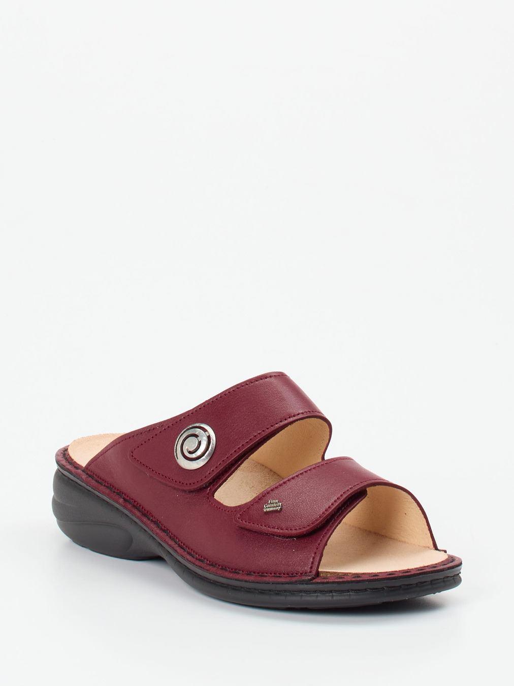 Finn Comfort – Komfort-Pantolette aus Kalbleder Bordeaux