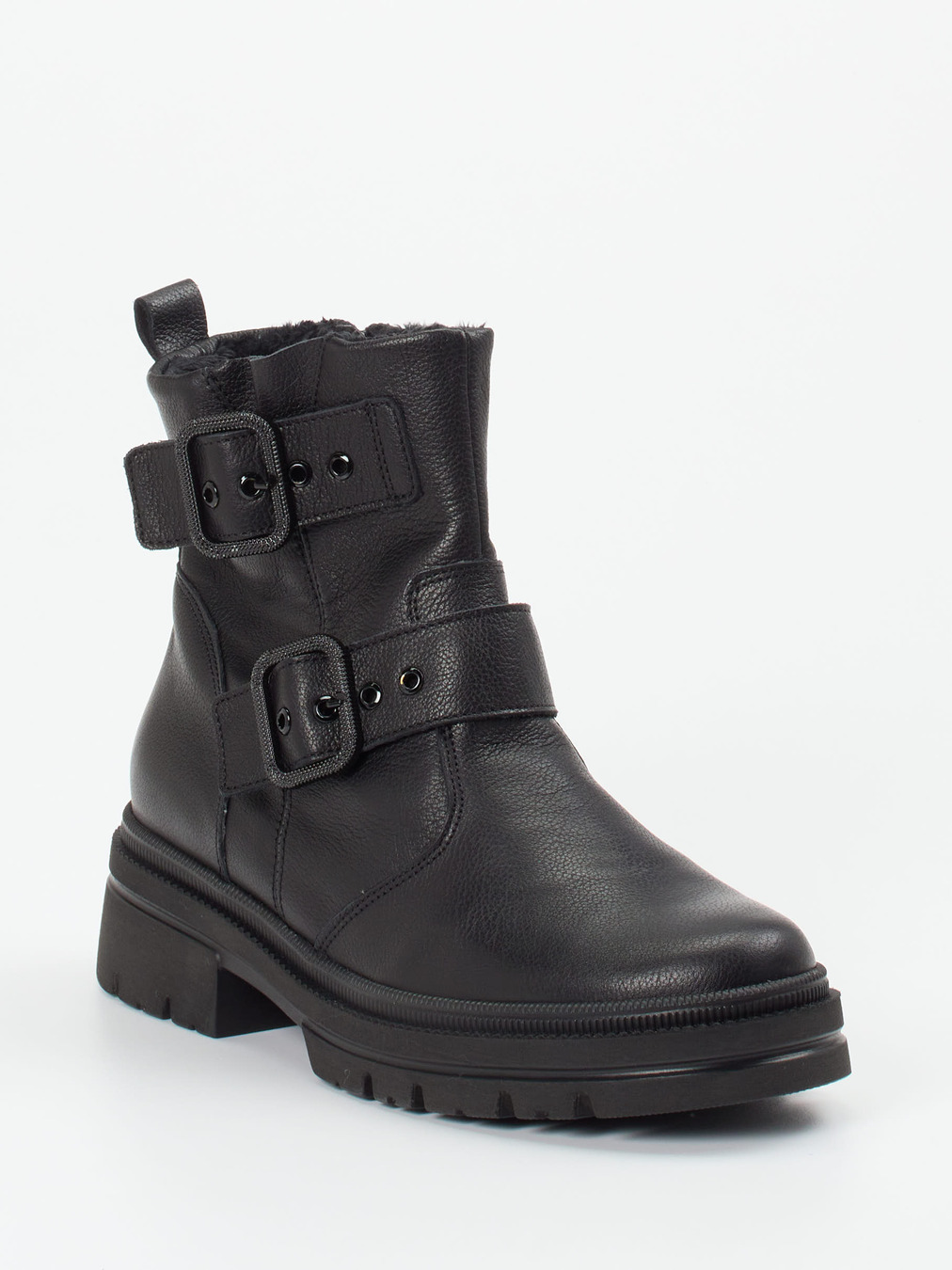 Waldläufer – Biker-Stiefelette aus Kalbleder schwarz