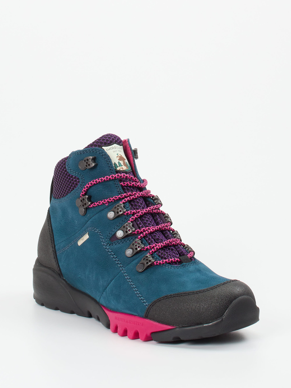 Waldläufer – Wanderschuhe aus Veloursleder Petrolblau