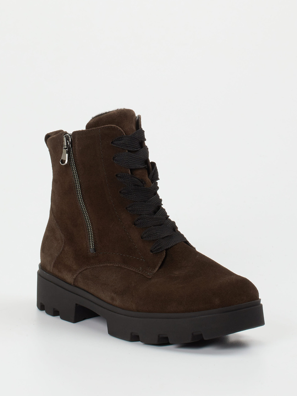 Waldläufer – Schnürstiefelette aus Veloursleder braun