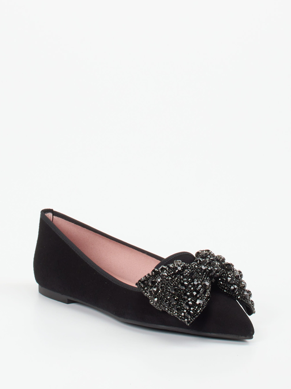 Pretty Ballerinas – Spitzballerinas aus Veloursleder Schwarz