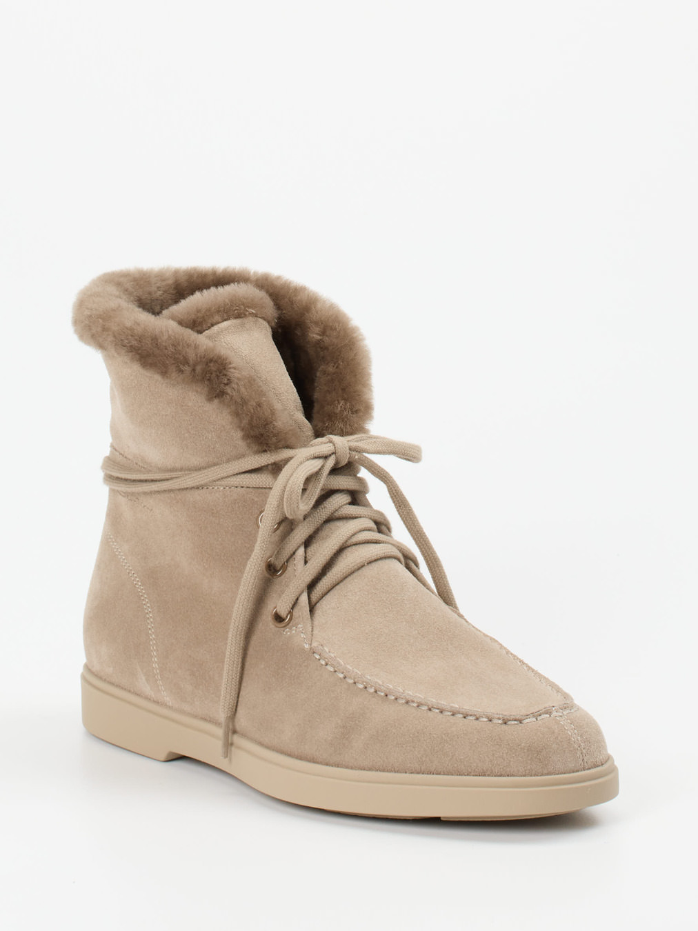 Santoni – Stiefelette aus Veloursleder grau