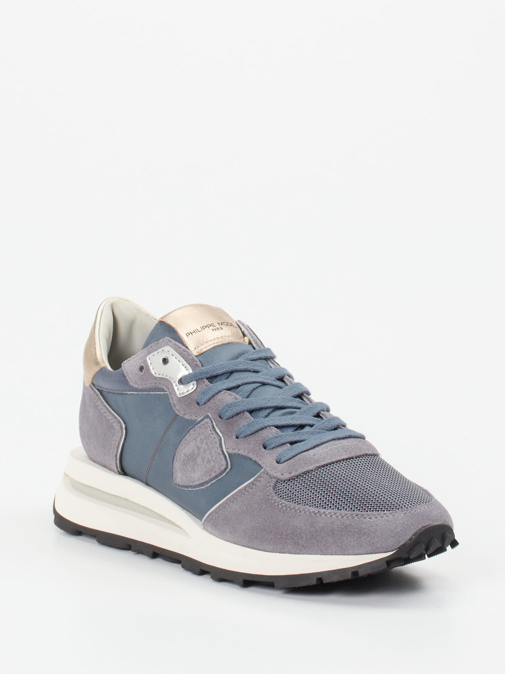 Philippe Model – Retro-Runner aus Veloursleder blau