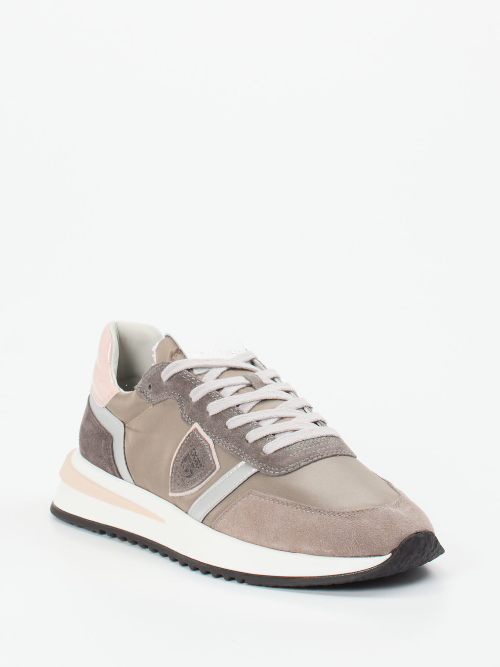 Philippe Model – Sneaker aus Veloursleder in Taupe