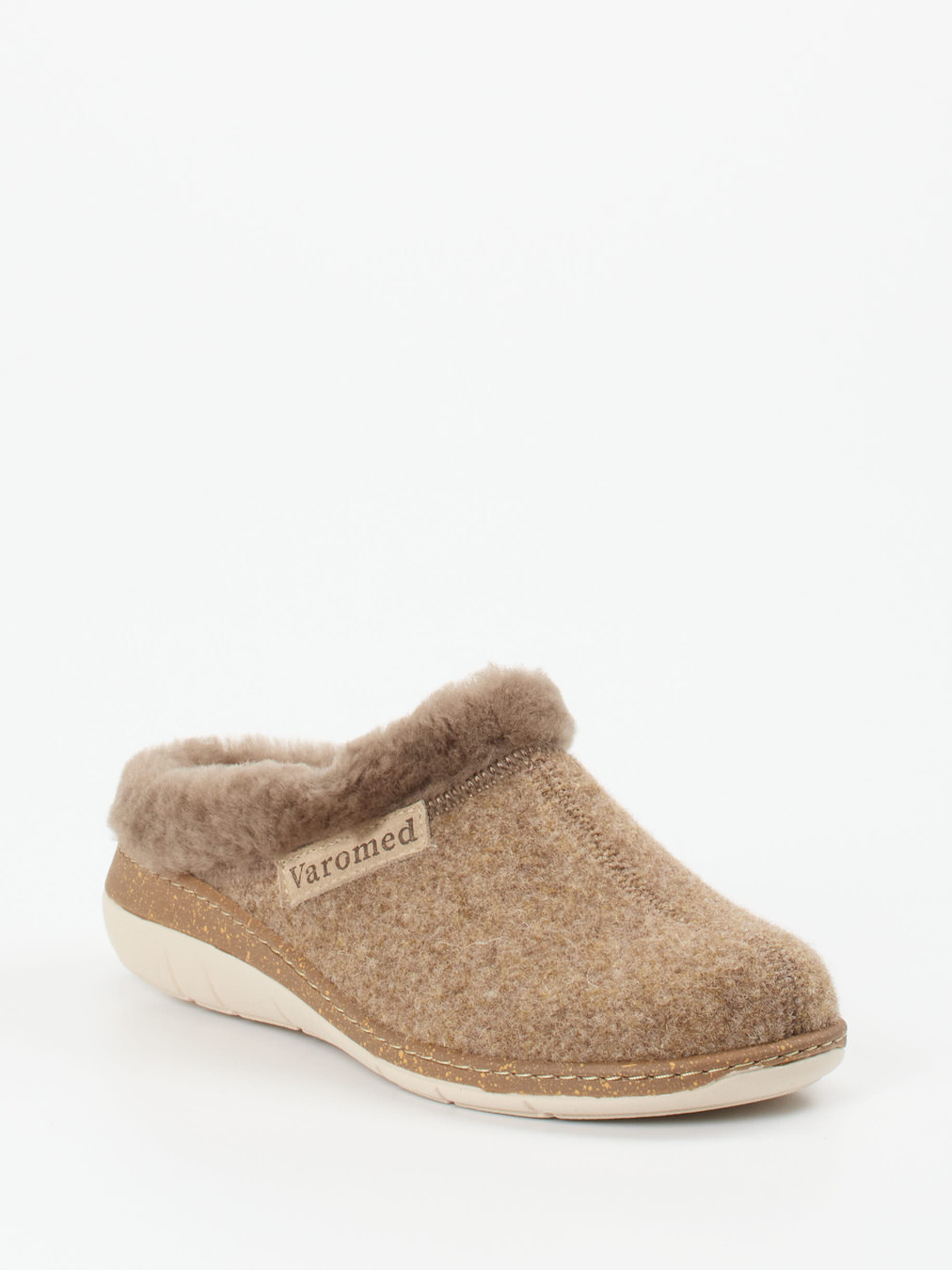 Varomed – Pantoffeln aus Filz in Beigebraun