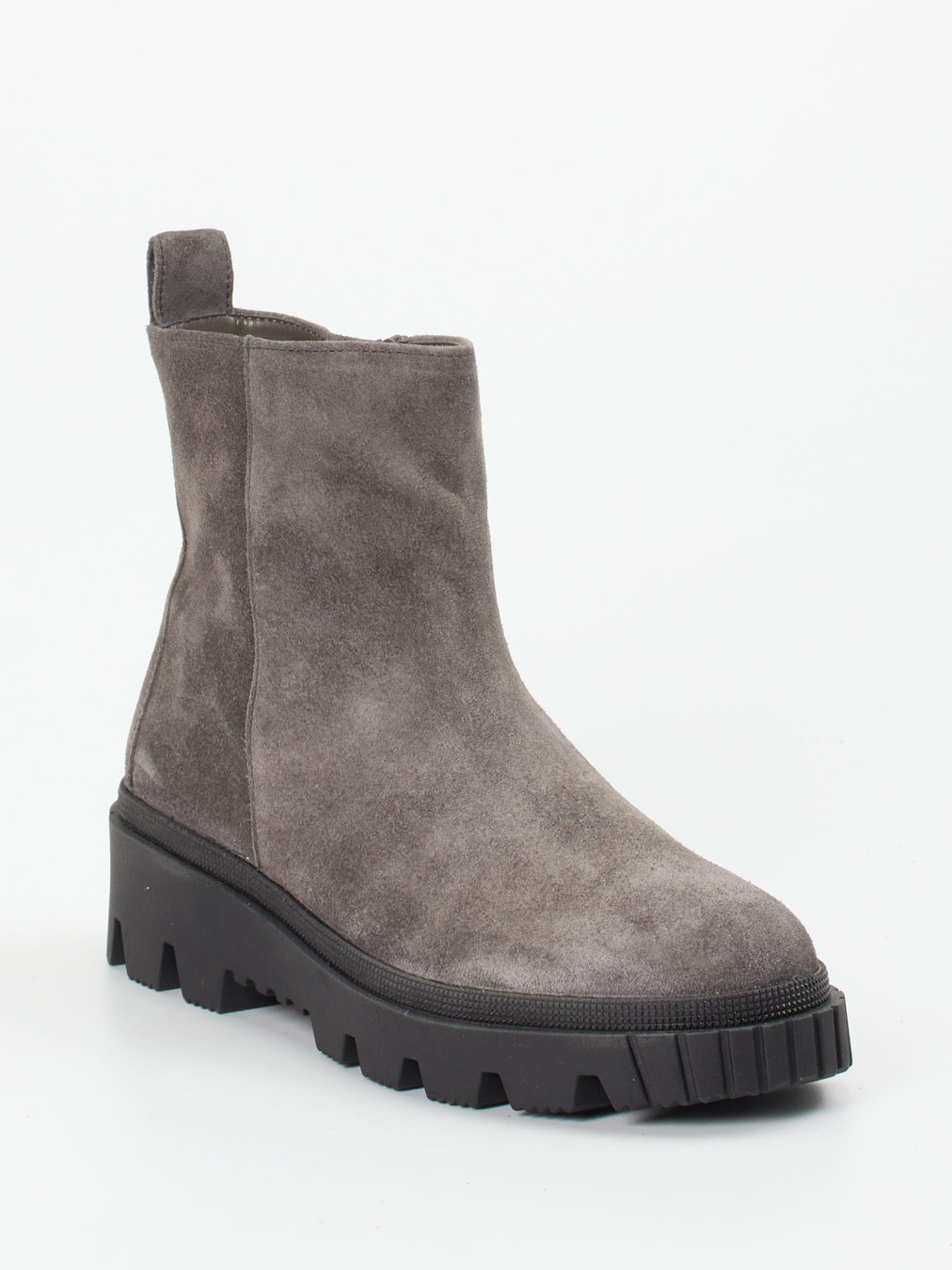 Gabor – Stiefelette aus Veloursleder in Steingrau