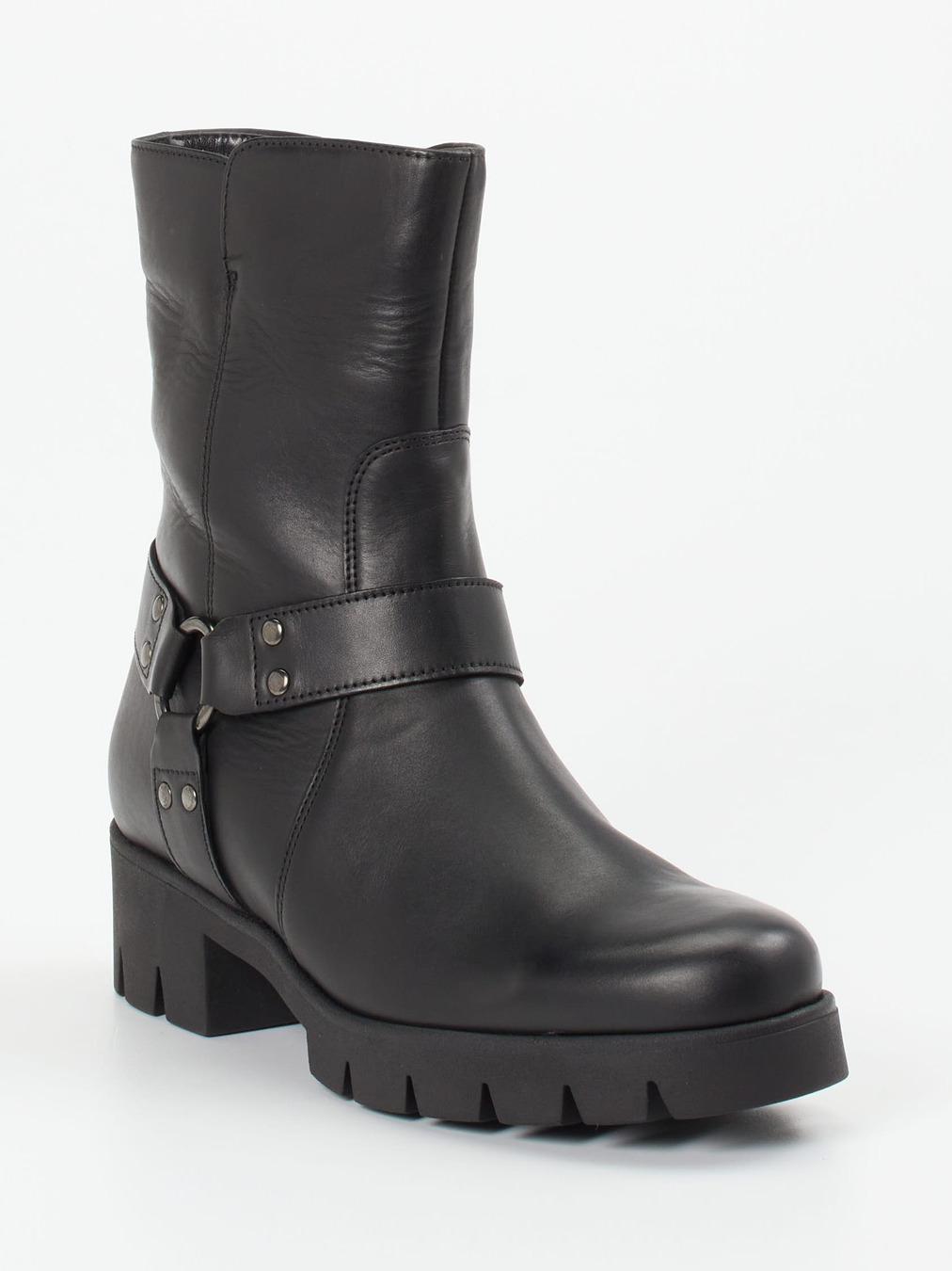 Gabor – Biker-Stiefelette aus Kalbleder Schwarz