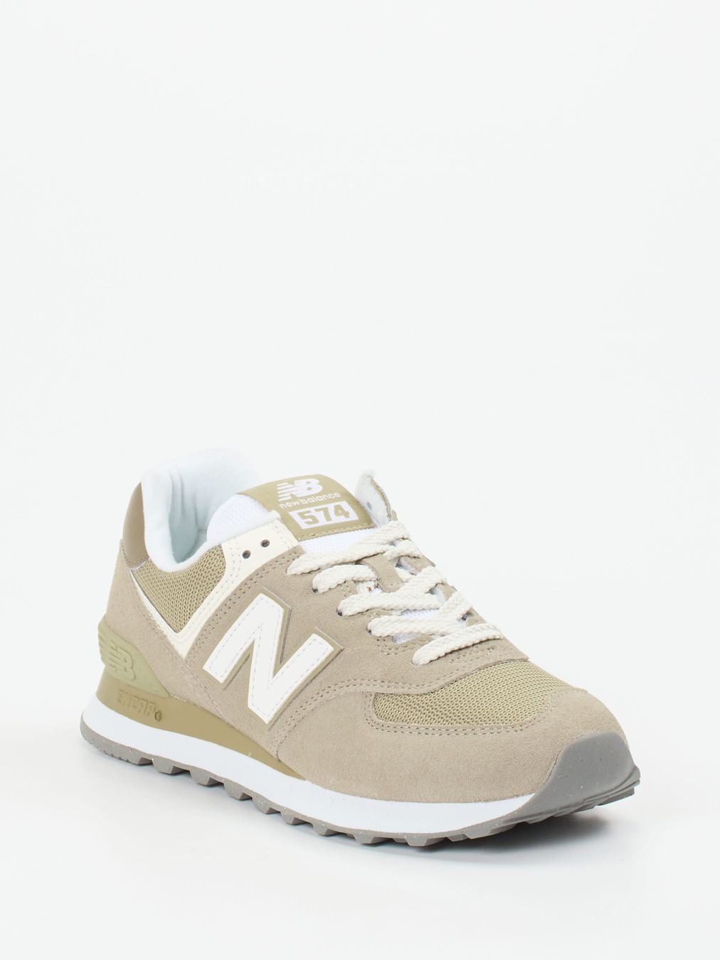 New Balance – Retro-Sneaker aus Veloursleder beige