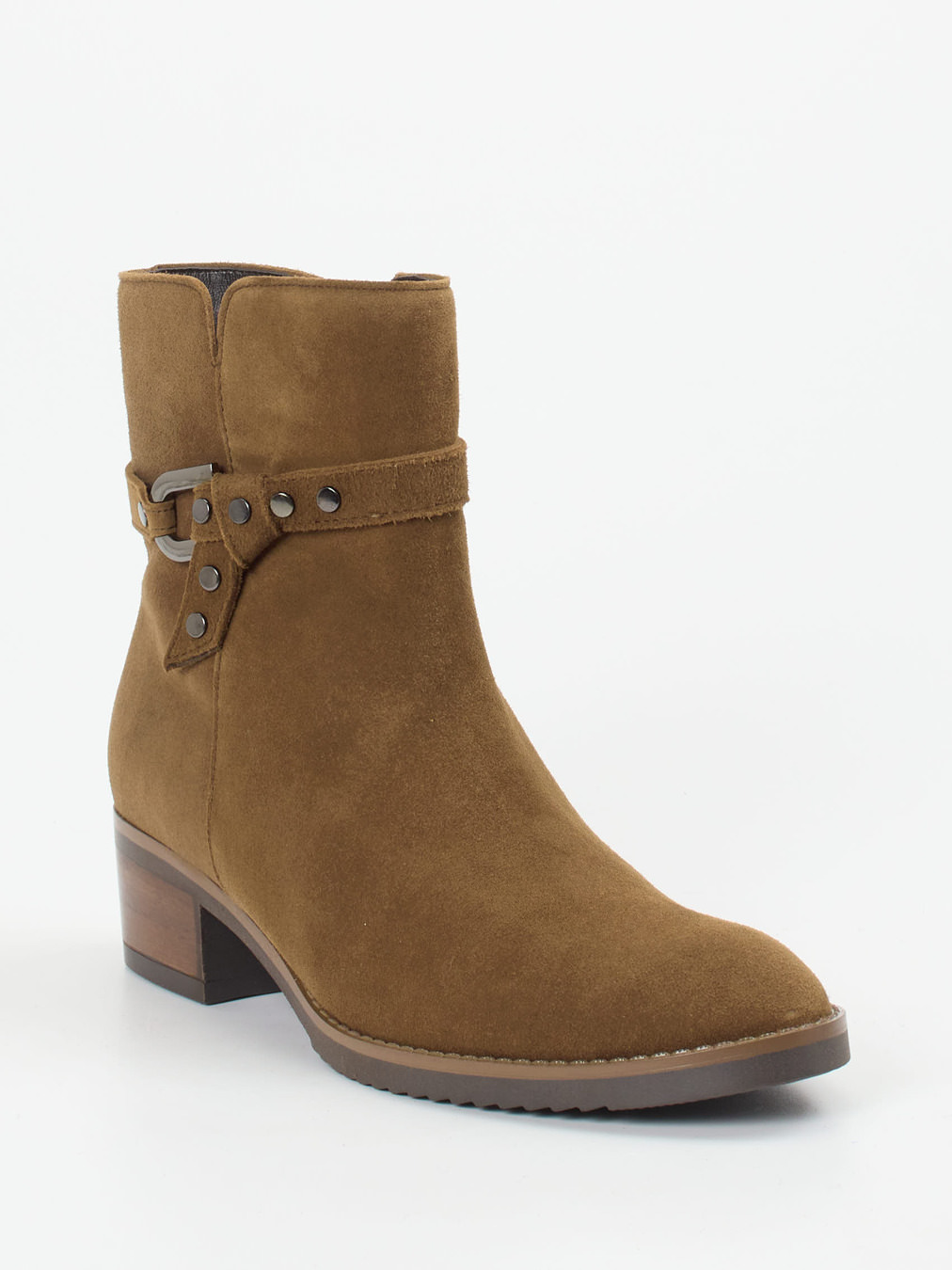 Gabor – Ankle Boots aus Veloursleder cognacbraun