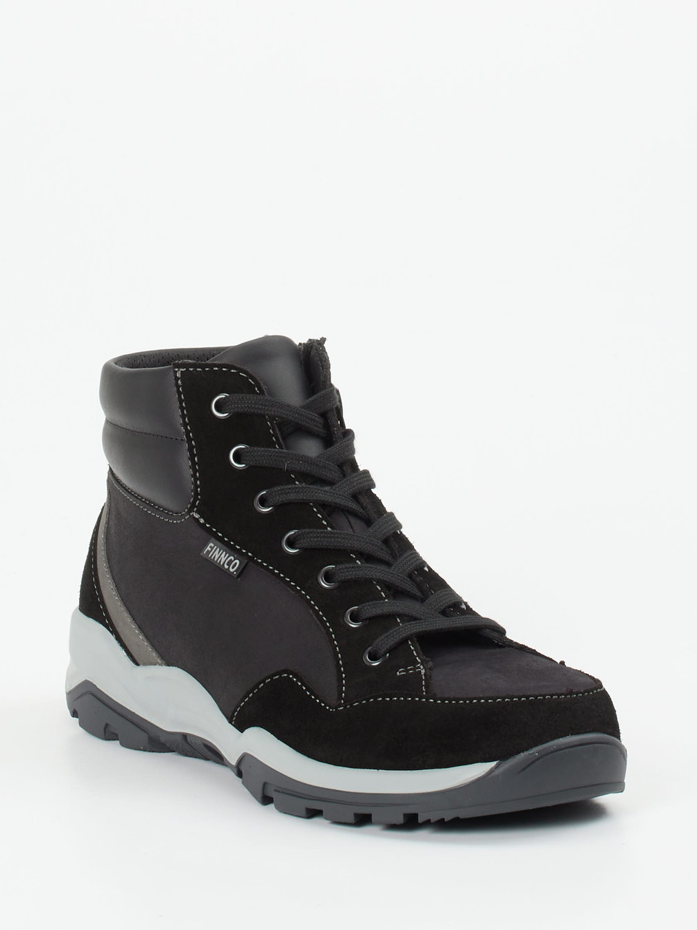 Finn Comfort – Schnürstiefelette aus Nubukleder schwarz
