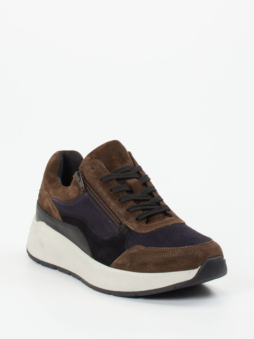 Solidus – Chunky Sneaker aus Veloursleder Braun-Navy