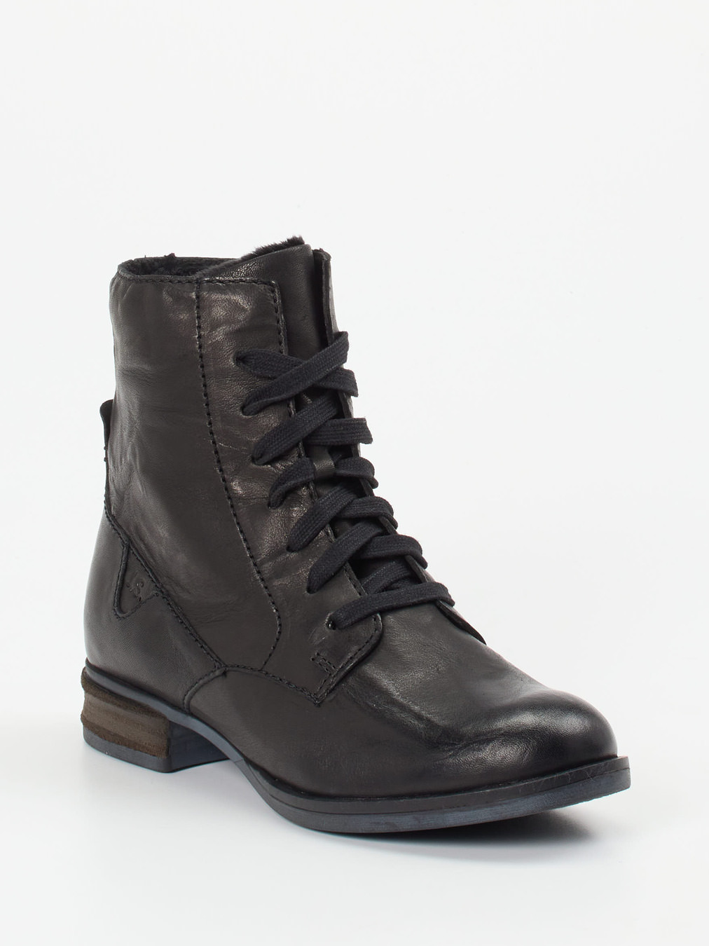 Josef Seibel – Schnürstiefelette aus Leder Schwarz