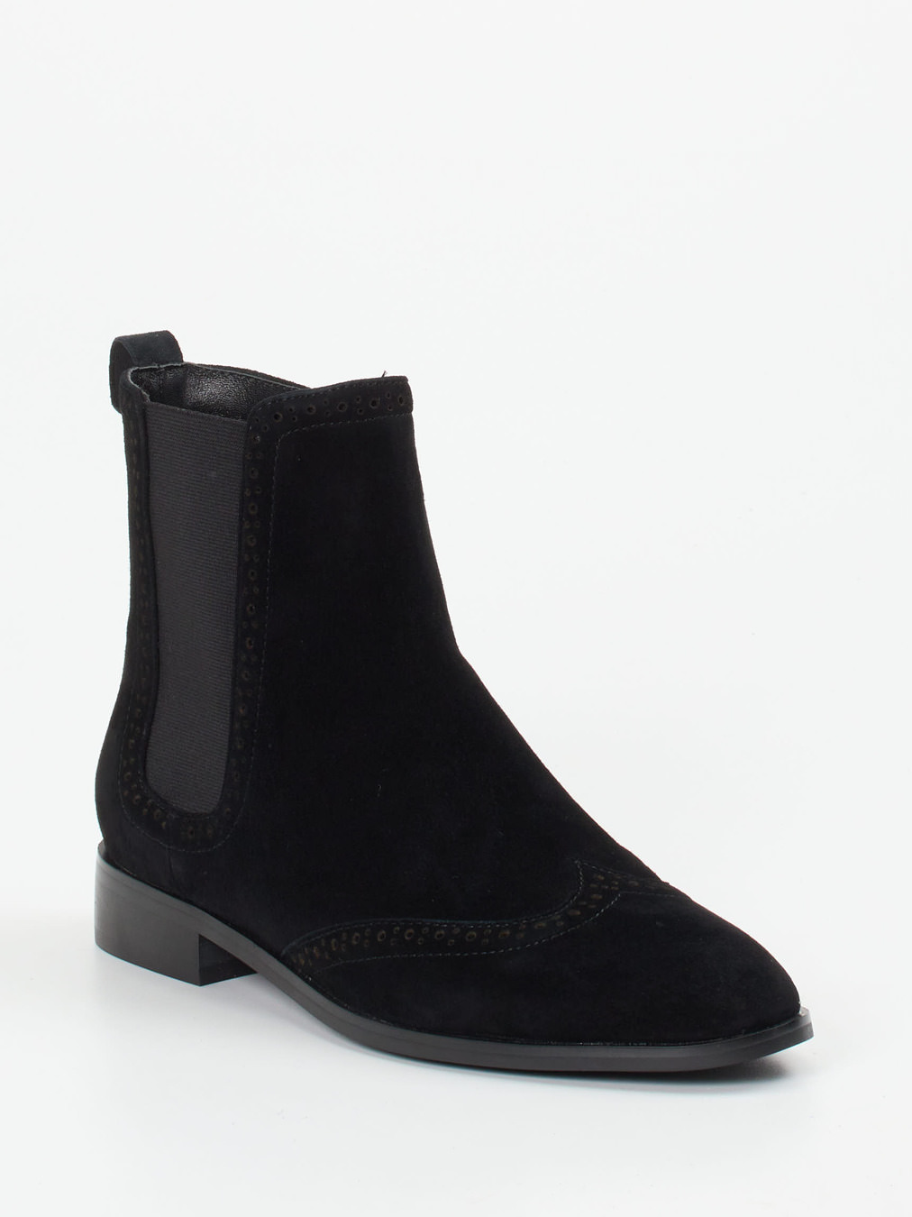 Di Lauro – Chelsea Boots aus Veloursleder Schwarz